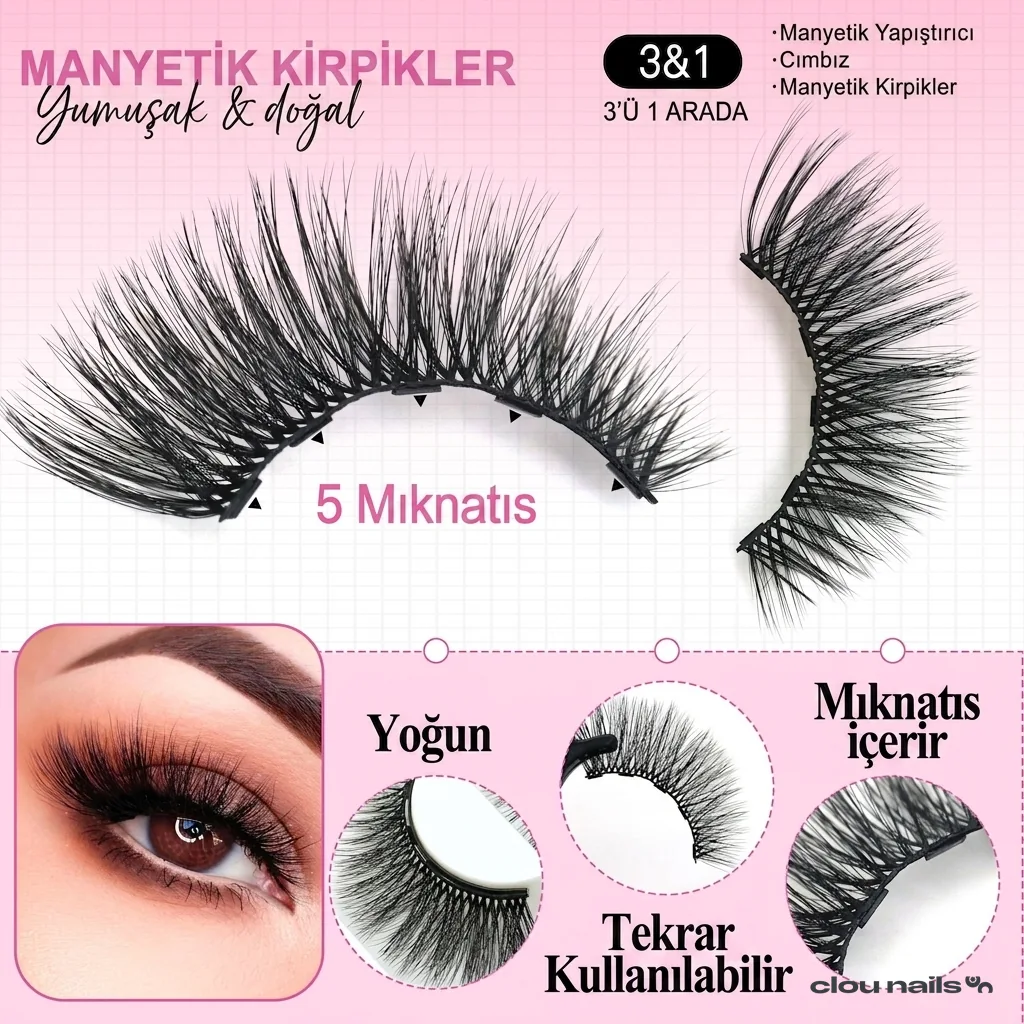 Tekrar Kullanilabilir Manyetik Kirpik - Model 4
