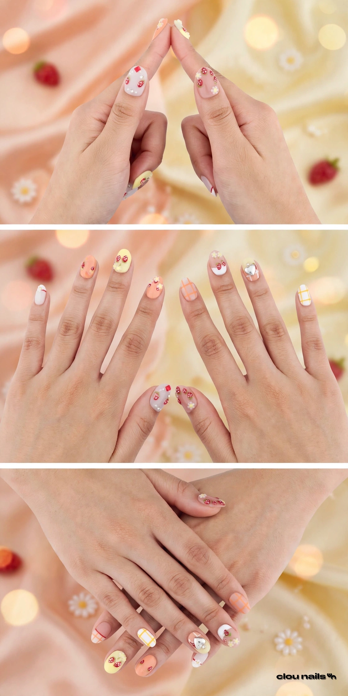 Nail Art Badem Kısa Press-On Takma Tırnak Seti (CN19852)