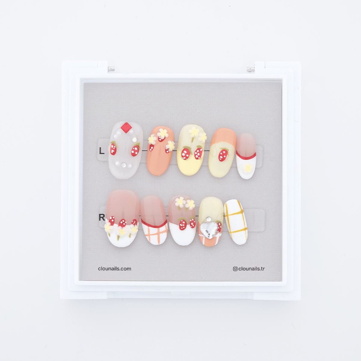 Nail Art Badem Kısa Press-On Takma Tırnak Seti (CN19852) Duruş