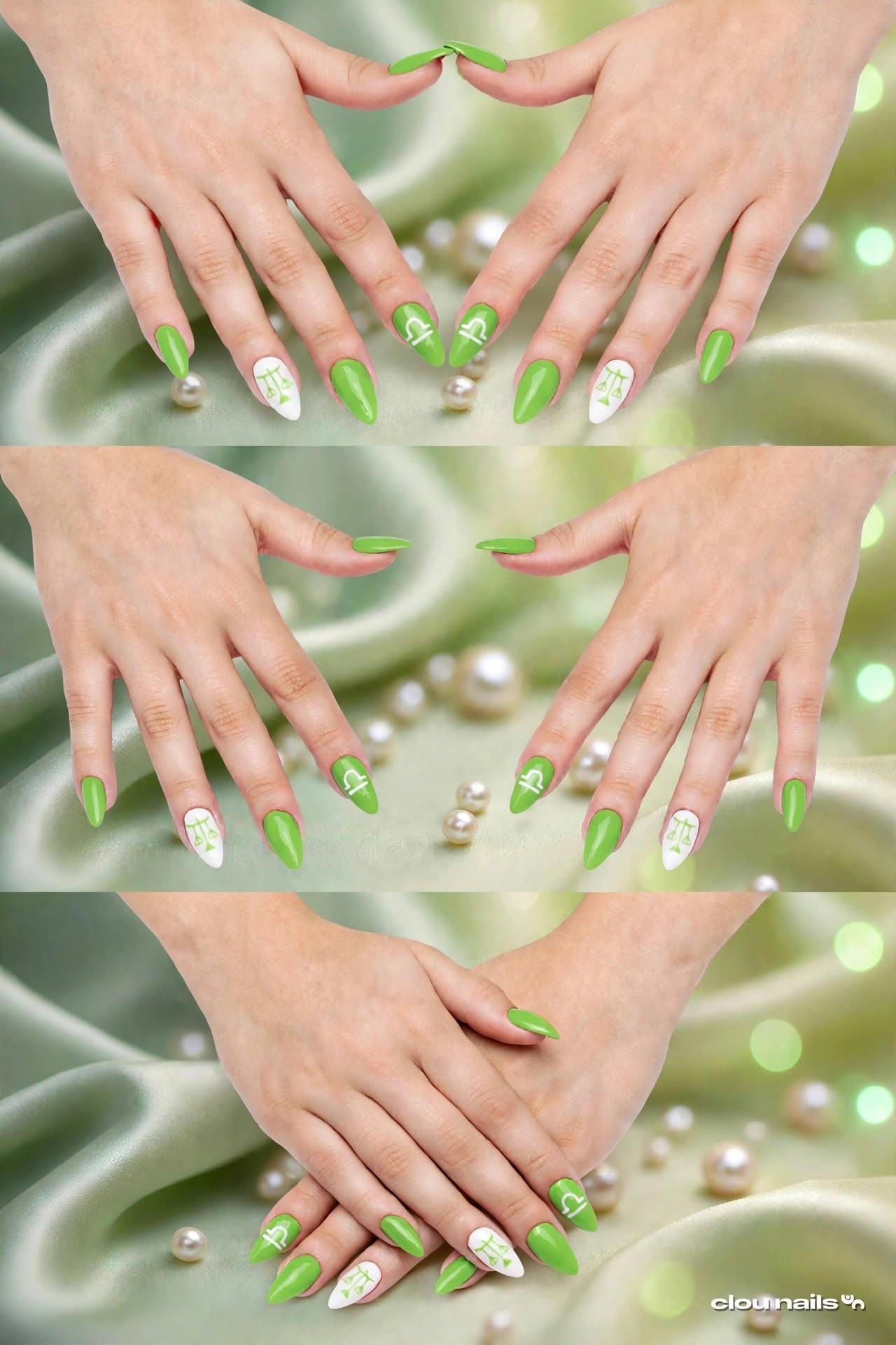 Nail Art Badem Orta Press-On Takma Tırnak Seti (CN1109)