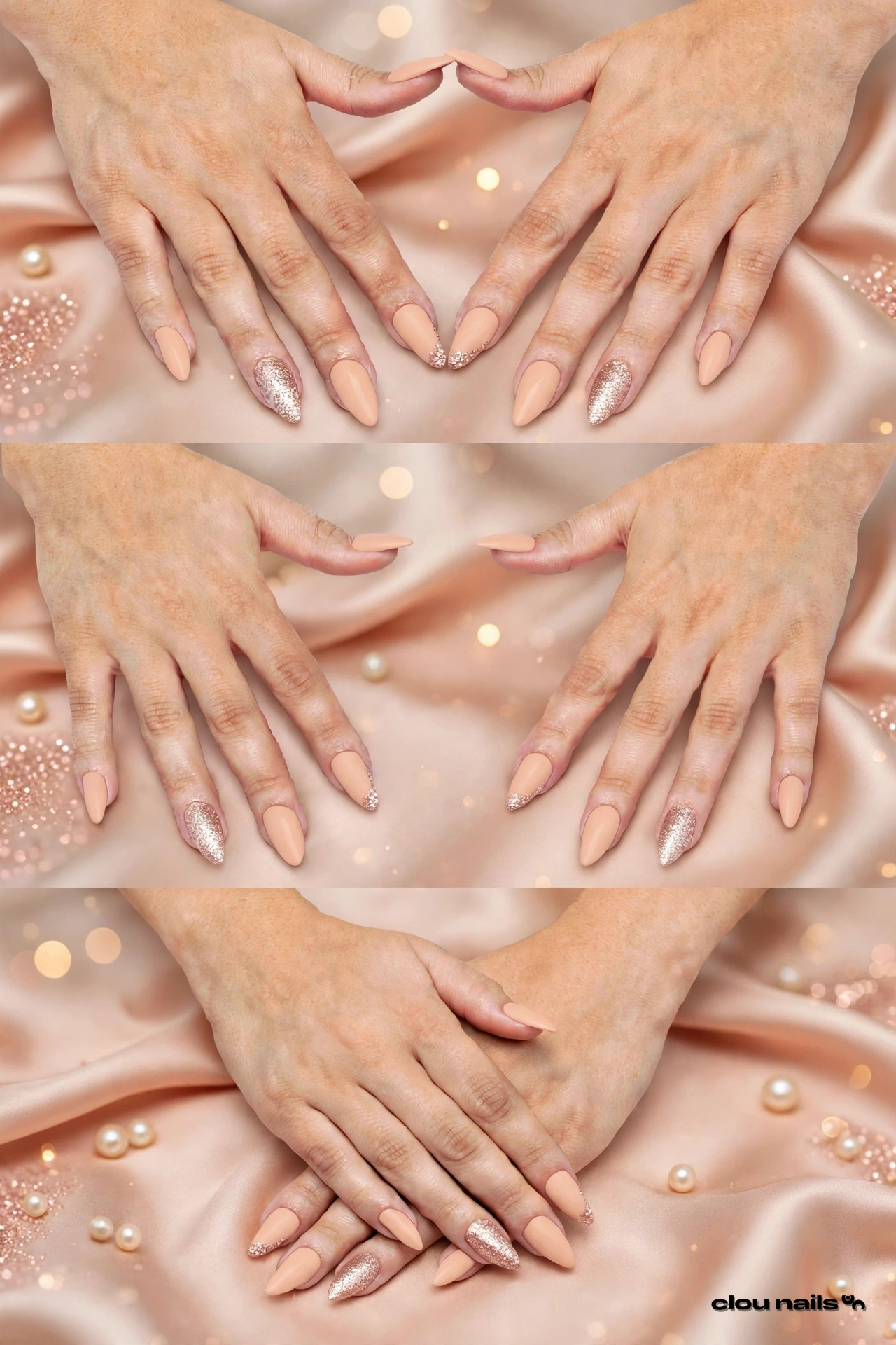 Nail Art Badem Orta Press-On Takma Tırnak Seti (CN1139)