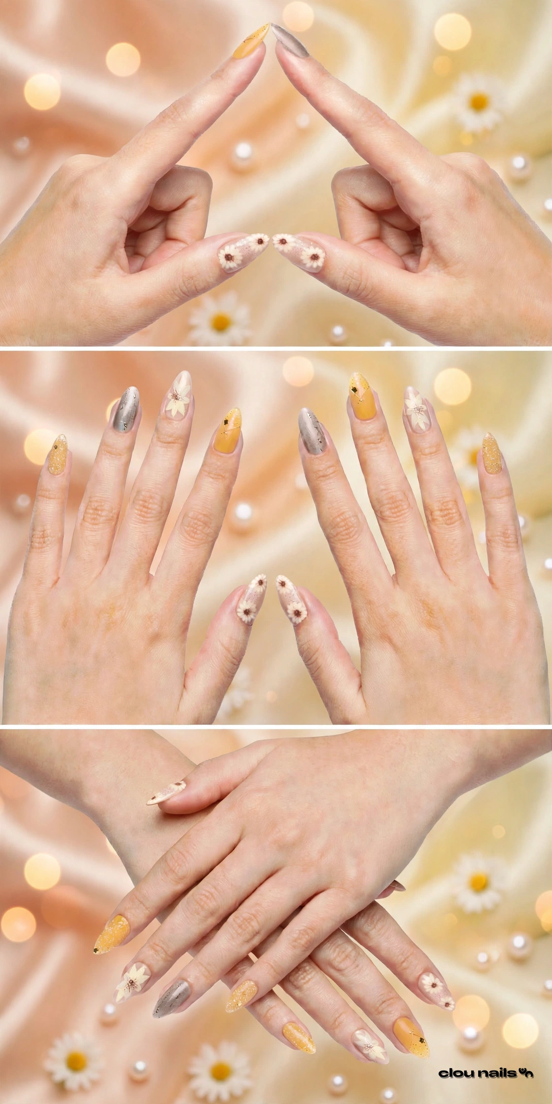 Nail Art Badem Uzun Press-On Takma Tırnak Seti (CN1942)