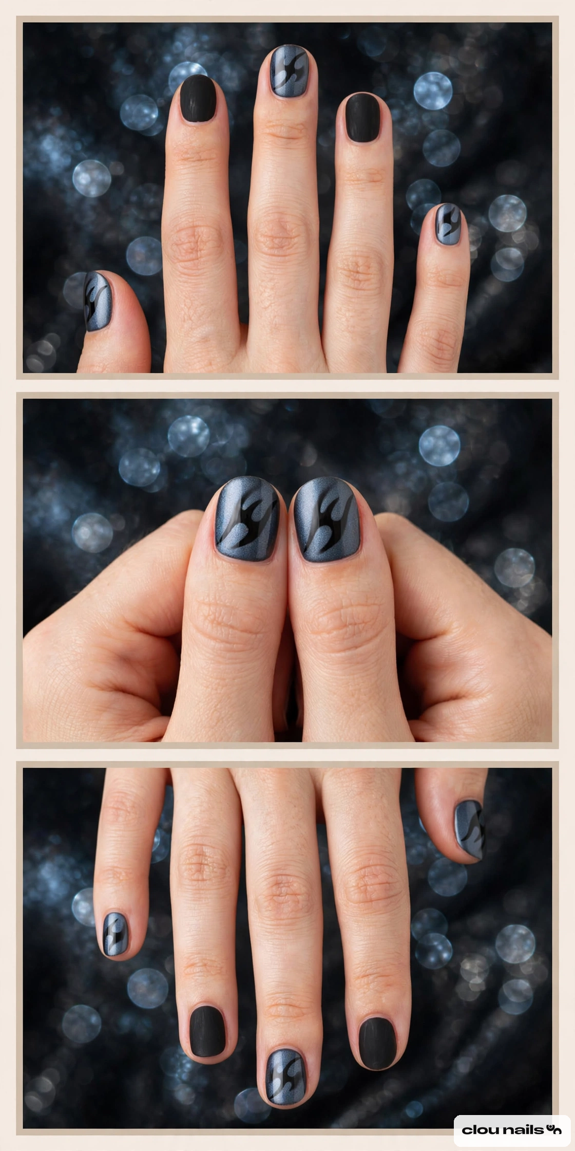 Nail Art Küt Oval Kısa Press-On Takma Tırnak Seti (CN19806)