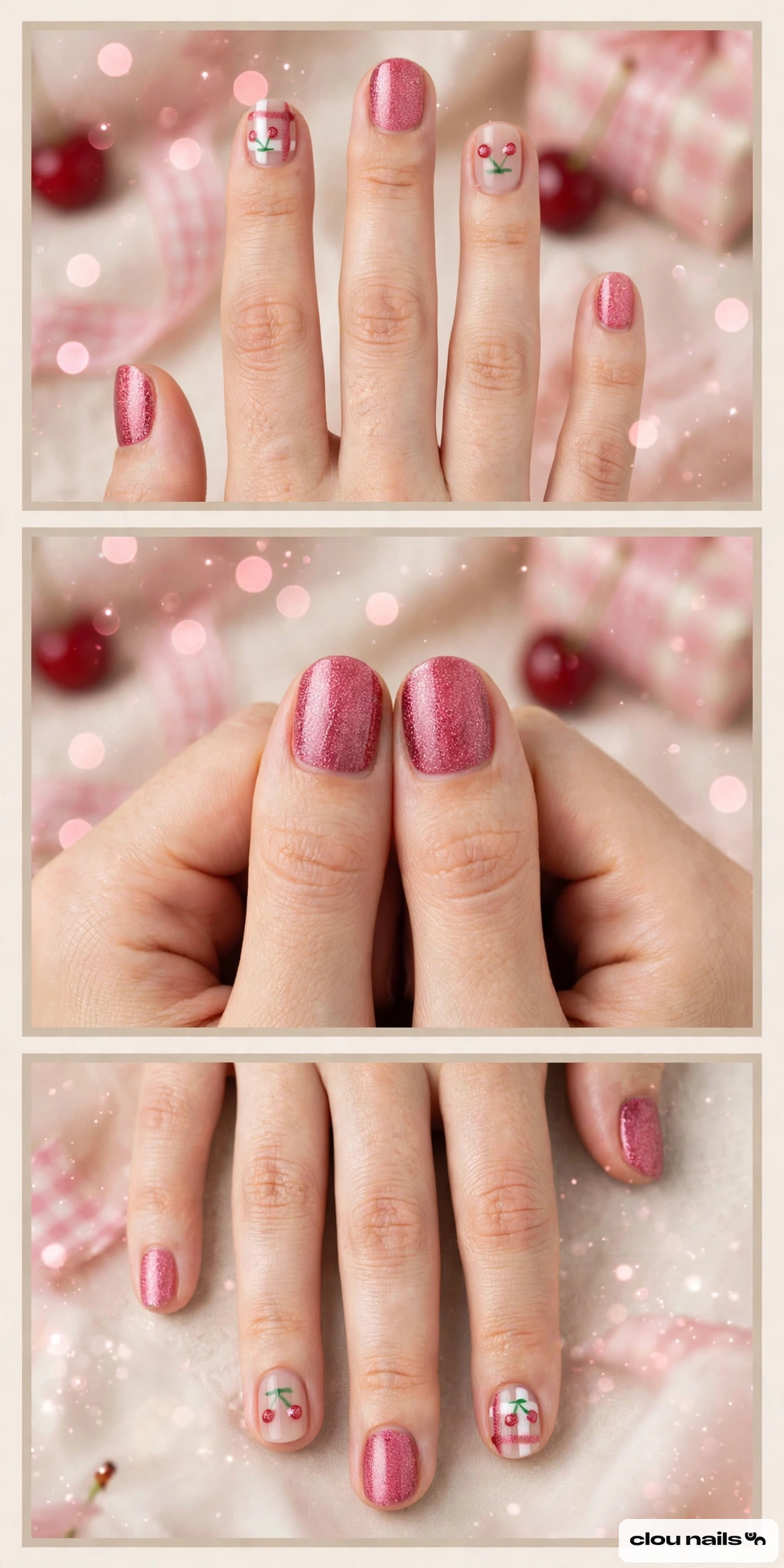 Nail Art Küt Oval Kısa Press-On Takma Tırnak Seti (KO001)