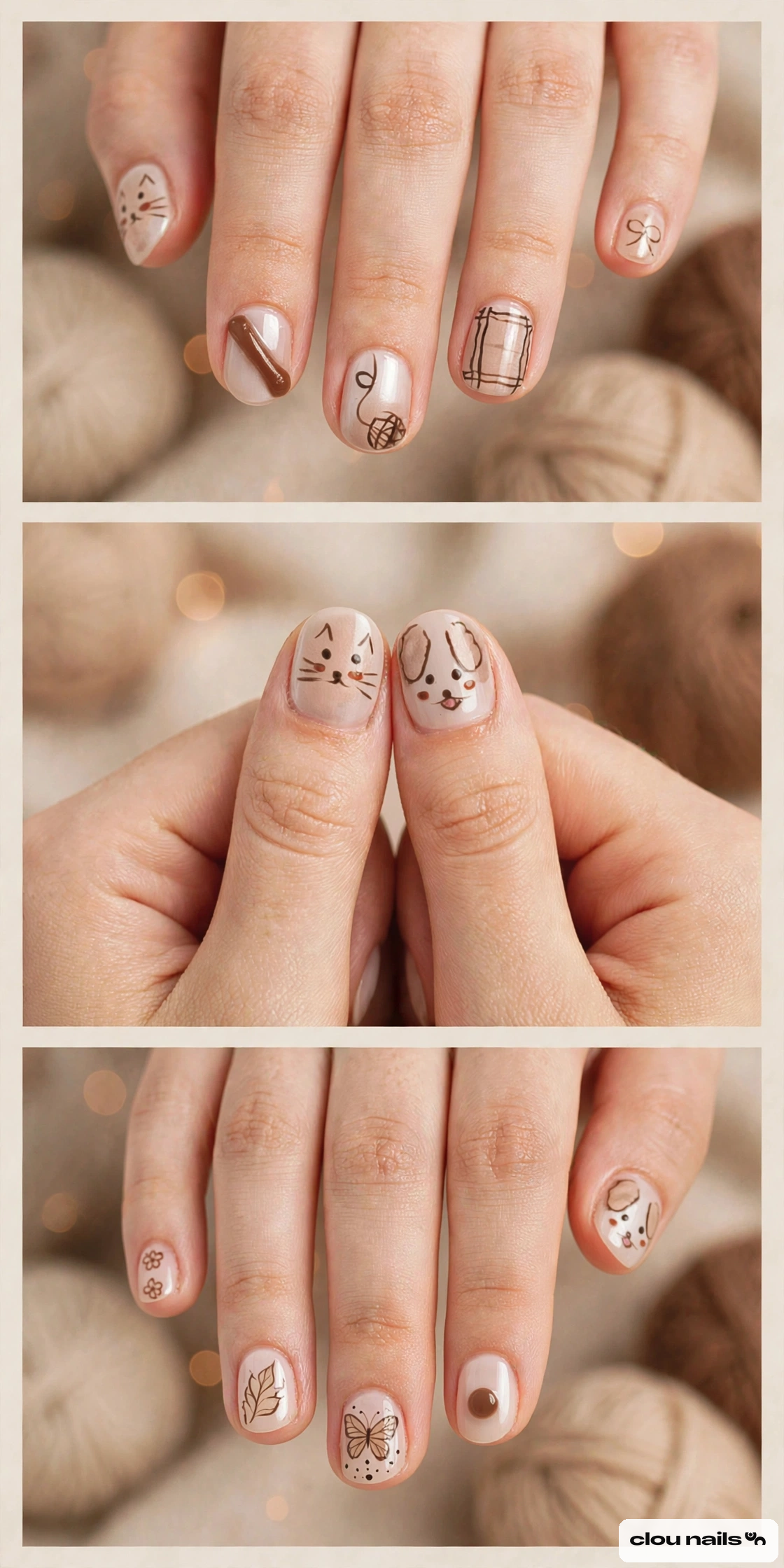 Nail Art Küt Oval Kısa Press-On Takma Tırnak Seti (KO021)