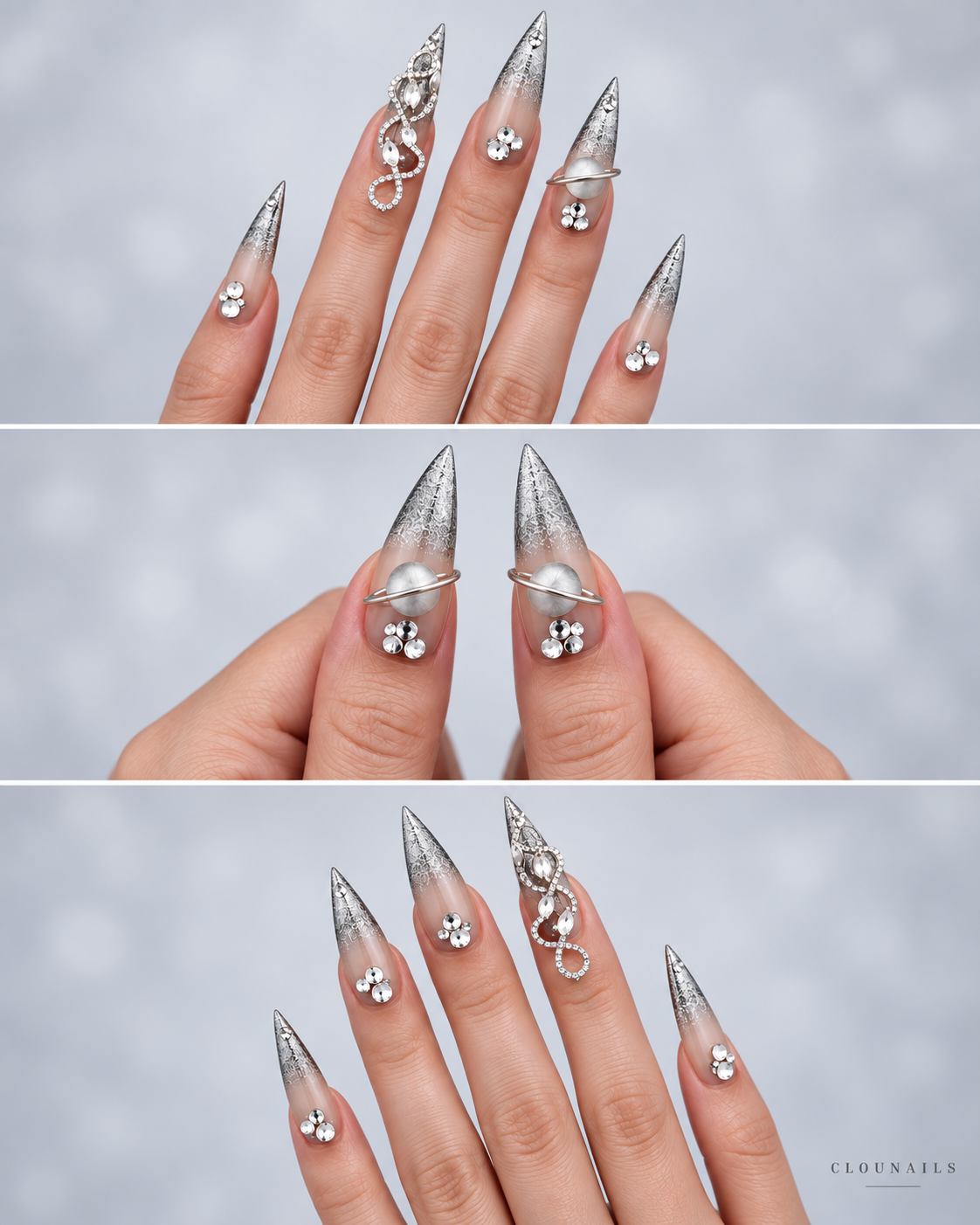 Özel Seri Stiletto Ekstra Uzun Press-On Takma Tırnak Seti (CN2525)
