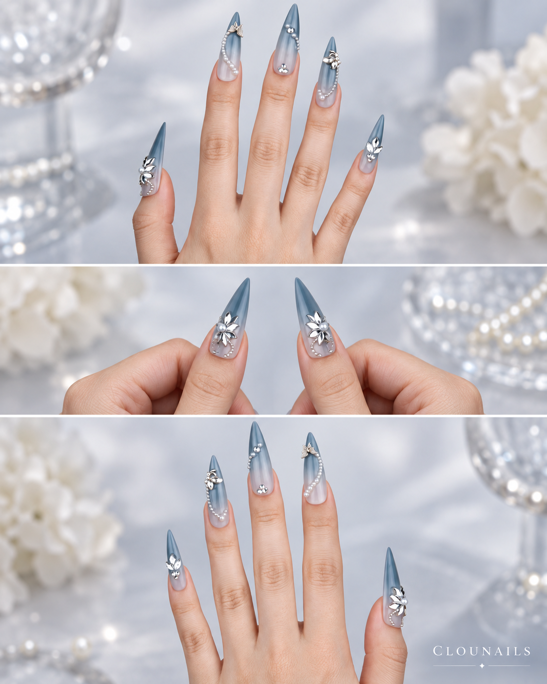 Özel Seri Stiletto Uzun Press-On Takma Tırnak Seti (CN2155)
