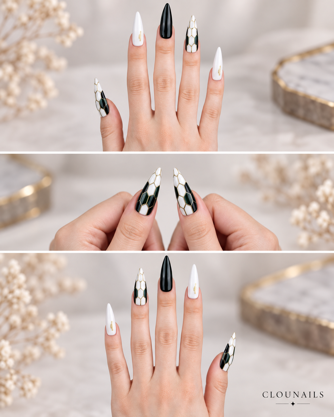 Özel Seri Stiletto Uzun Press-On Takma Tırnak Seti (CN226)