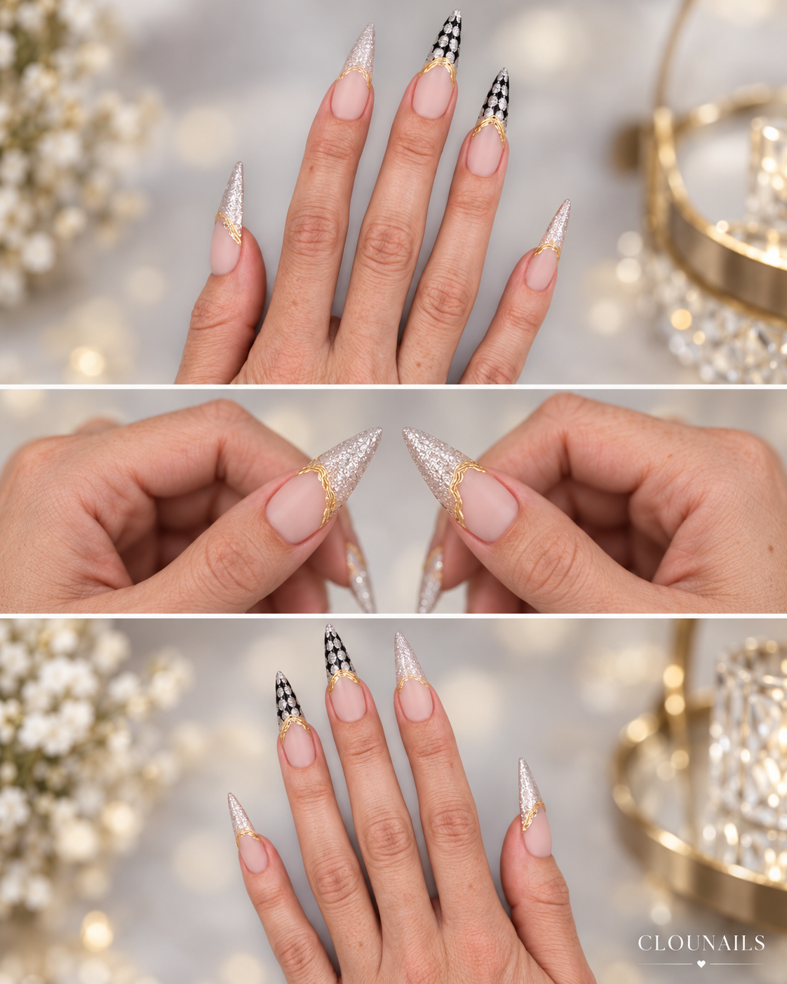 Özel Seri Stiletto Uzun Press-On Takma Tırnak Seti (CN2641)