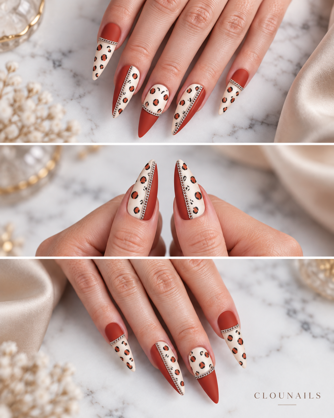 Özel Seri Stiletto Uzun Press-On Takma Tırnak Seti (CN2687)