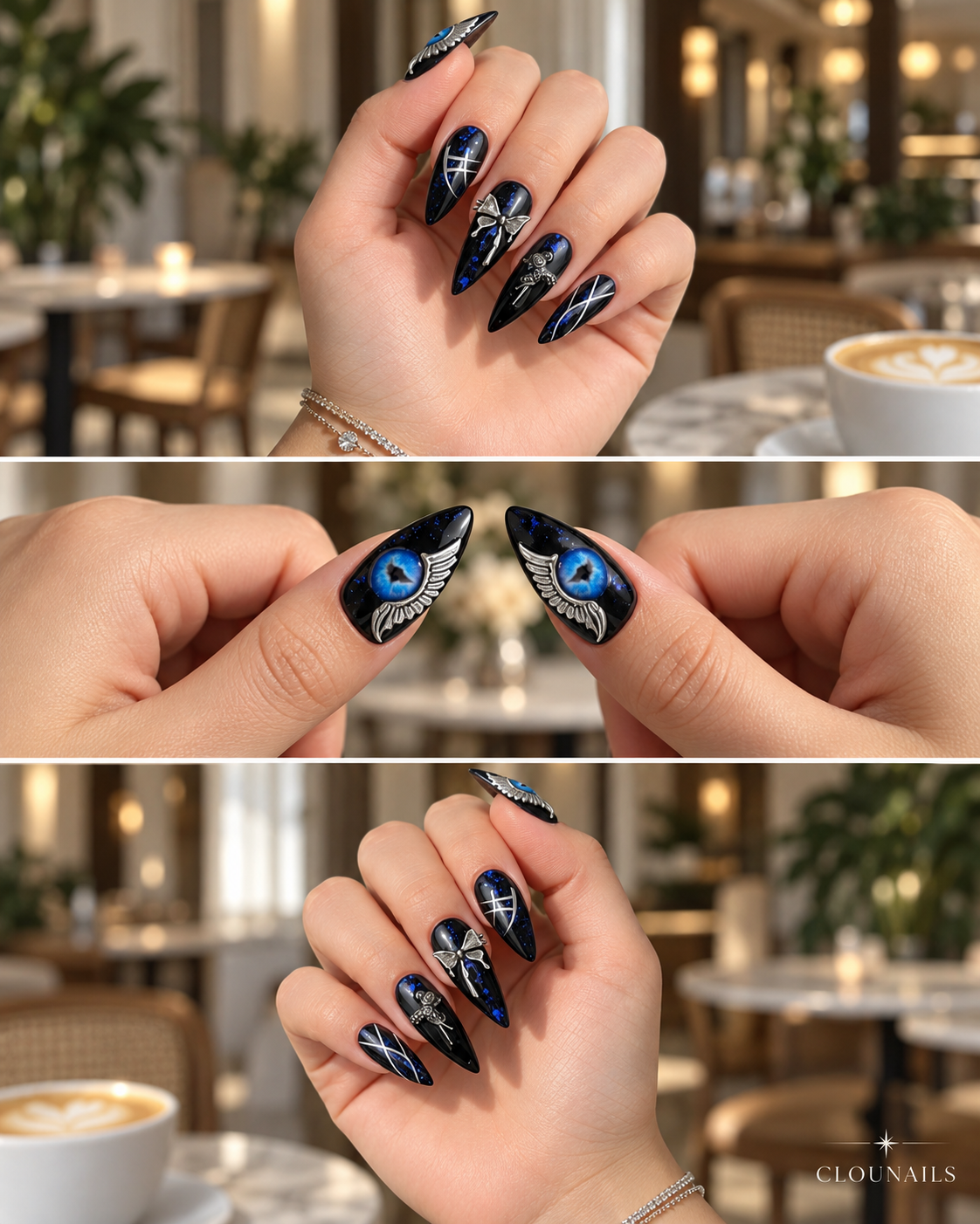 Özel Seri Stiletto Uzun Press-On Takma Tırnak Seti (CN29499)