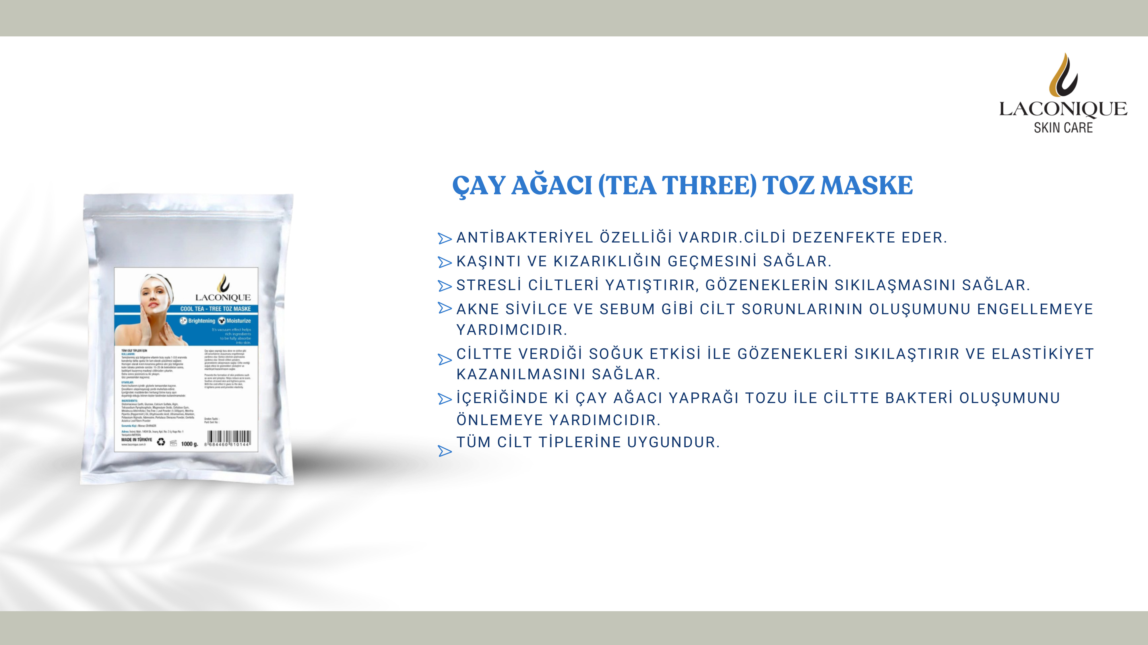 Laconique Çay Ağacı Özlü Arındırıcı Alg Toz Maske (Tea Tree)