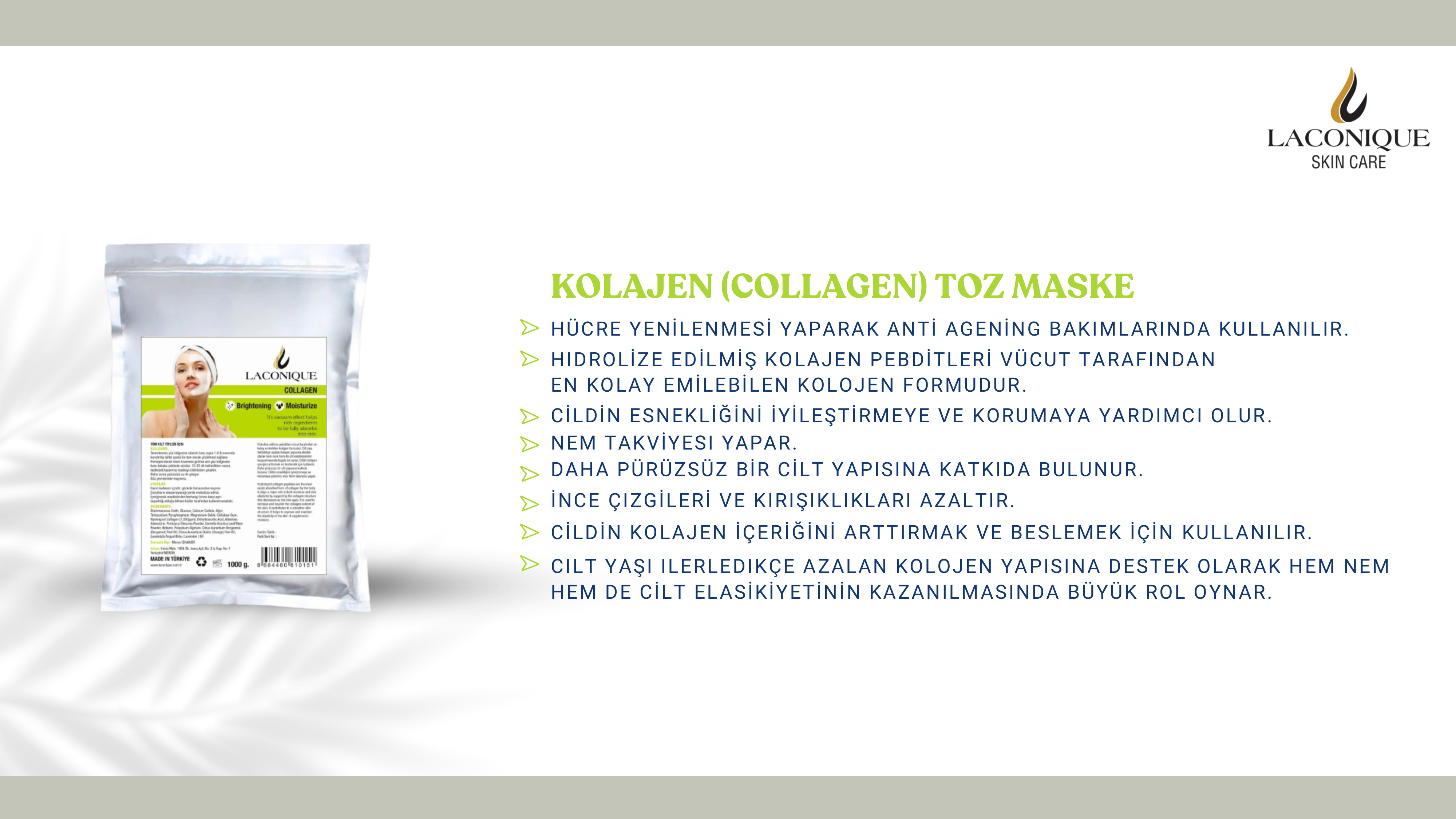 Laconique Kolajenli Doğal Alg Toz Maske (Collagen Mask)